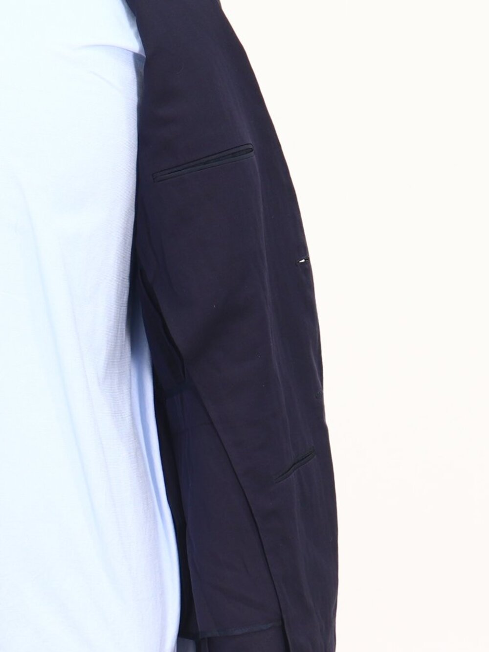 Caruso 44R Navy Blazer Sport Coat Jacket 2-Button Herringbone Y925 - Picture 11 of 11